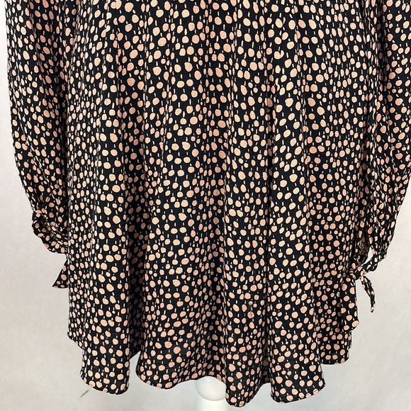 Free People Black with Pink Dots Long Sleeve Mini Dress. Size Small. - Picture 3 of 12